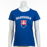 SLOVENSKO Tričko znak nápis modré DÁMSKE